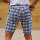 Men's Casual Plaid Suit Shorts 98340189Y