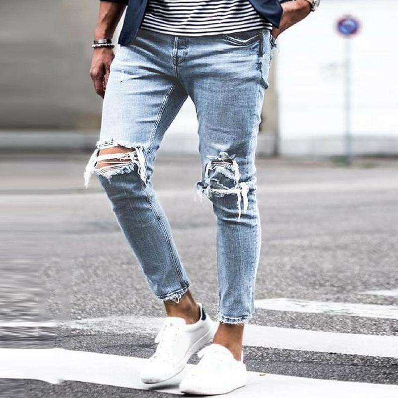 Men's Fashion Casual Ripped Jeans 32462649Y
