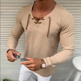 Men's Slim Fit V-Neck Long Sleeve T-Shirt 62597822X