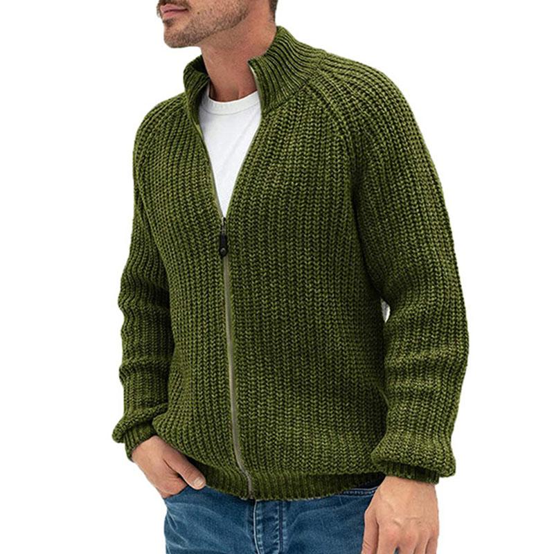 Men's Casual Zip Turtleneck Knit Cardigan 64602251M