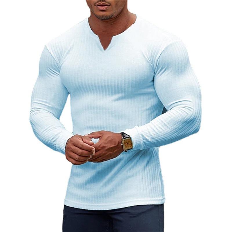 Men's Solid Color Casual Bottoming T-shirt 49672976X