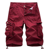 Mens Loose Casual Cotton Shorts 08731786M Wine Red / 30 Shorts