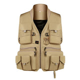 Mens Outdoor Breathable Multifunctional Fishing Vest 66707258M Khaki / S Vests