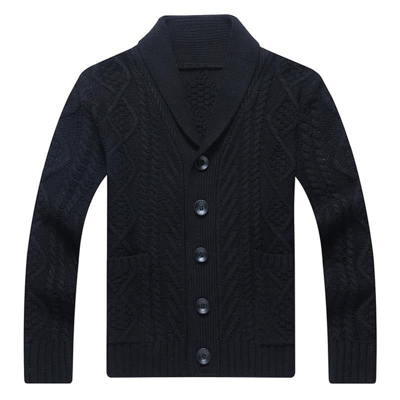 Men's Lapel Knit Cardigan Jacket 58580046X