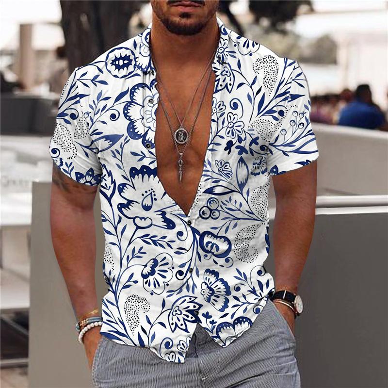 Men's Printed Outdoor Hawaiian Print Shirt 50670763X