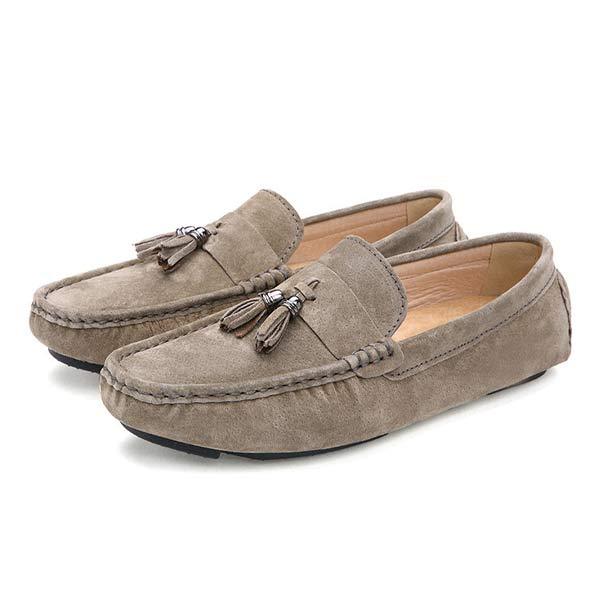 Mens Handmade Fringe Loafers 54168169 Khaki / 6 Shoes