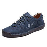 Mens Casual Leather Shoes 37969496 Blue / 6 Shoes