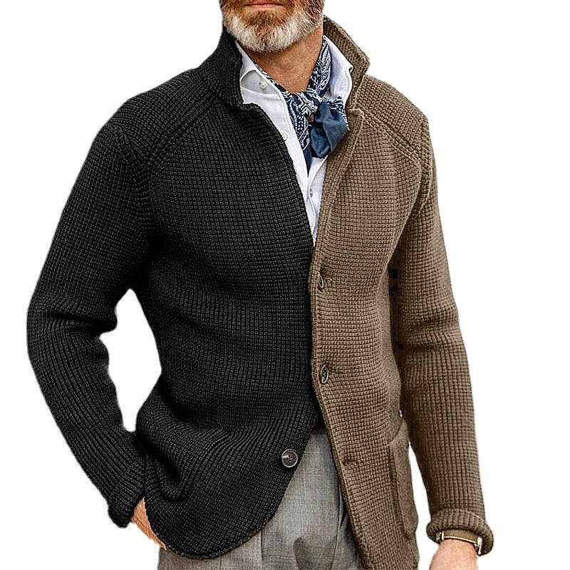 Men's Stand Collar Long Sleeve Knit Jacket 52636353X