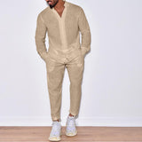 Men's Linen Long -sleeved Holiday Set 36887340X