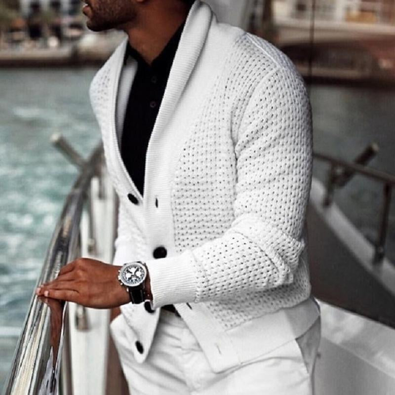 Ensfarget strikket cardigangenser for menn 57658907X (duplikat)