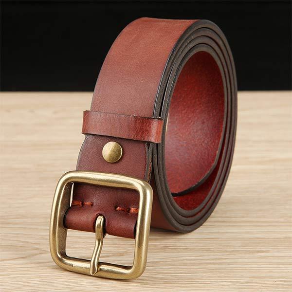 Vintage Cowhide Belt 89302689W Red Brown / 130Cm Belts