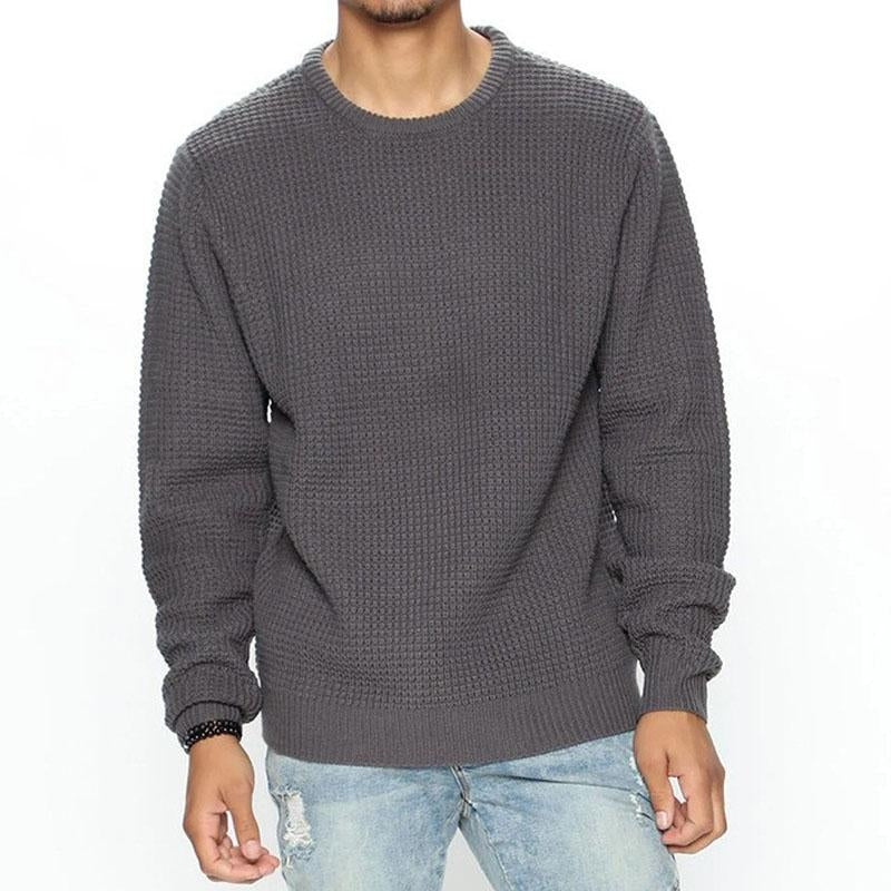 Men's Long Sleeve Round Neck Casual Loose Pullover Sweater 38472304M