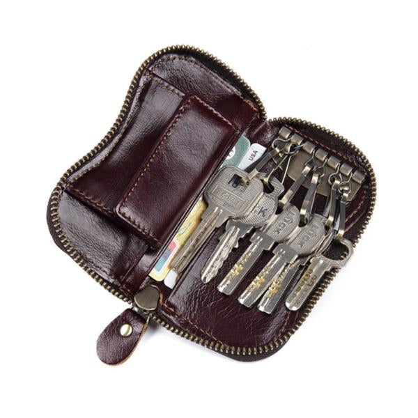Vintage Leather Key Case 19132031X Dark Brown Wallet
