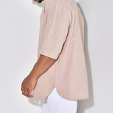 Men's Loose Solid Color Half Sleeve Shirt 04333211Y