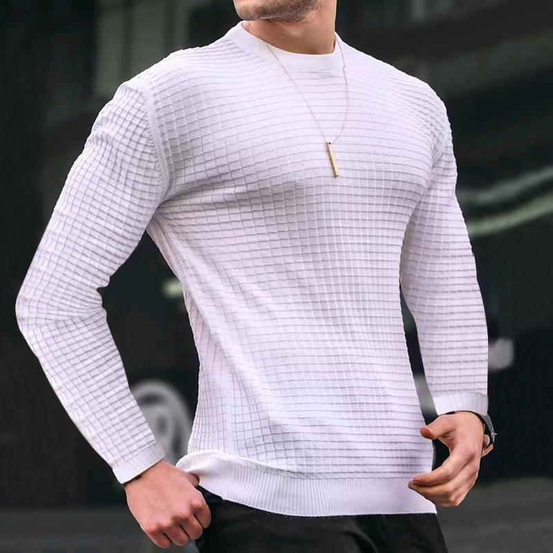 Men's Casual Round Neck Slim Long Sleeve Pullover Knitwear 99012097M