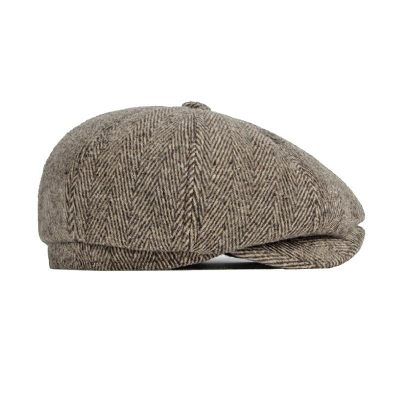 Men's British Vintage Wool Warm Earmuff Beret 36085431M