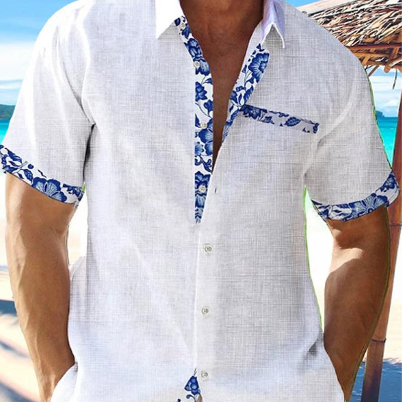 Men's Hawaii Beach Vacation Short Sleeve Cardigan Shirt 51943007X