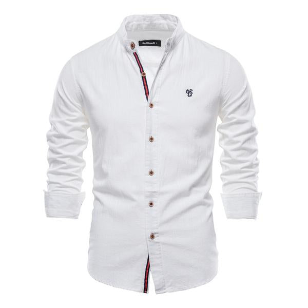 Mens Cotton Linen Shirt 93795703X White / S Shirts & Tops