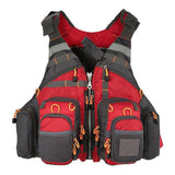 Mens Outdoor Multifunctional Sea Fishing Lifesaving Vest 31685293M Red / Free Vests
