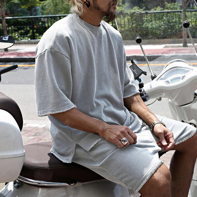 【24-hour shipping】Men's Fashion Loose Short Sleeve T-shirt and Shorts Set 02514856Z