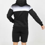Men's Sports Hooded Gradient Long Sleeve Shorts Set 60210483Y