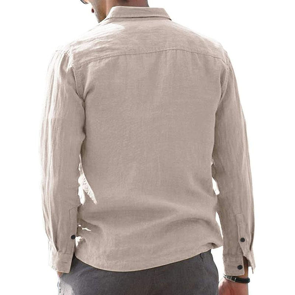 Men's Solid Color Simple Long Sleeve Shirt 16037165X