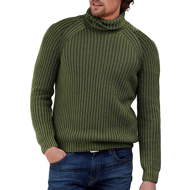 Men's Solid Color Long Sleeve Turtleneck Sweater 26644030X