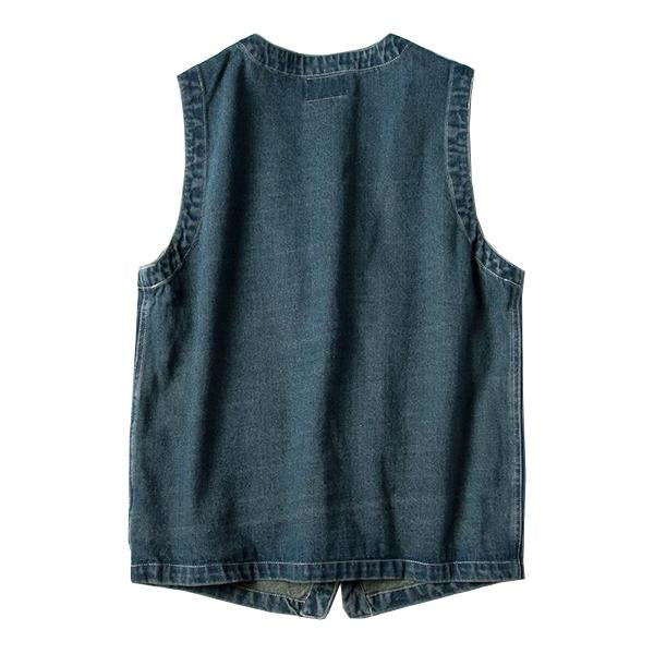 Mens Vintage Washed Workwear Denim Vest 16361691M Vests