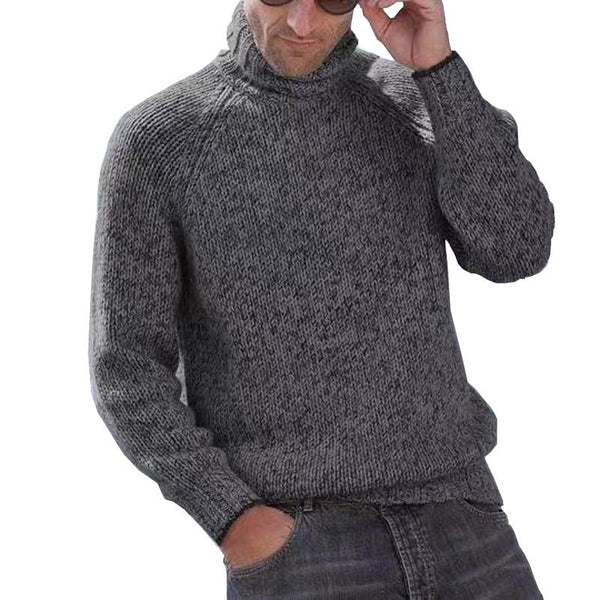 Men's Turtleneck Pullover Solid Color Sweater 10272892X