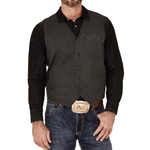 Mens Striped Vest Wd65 Black / M Vests