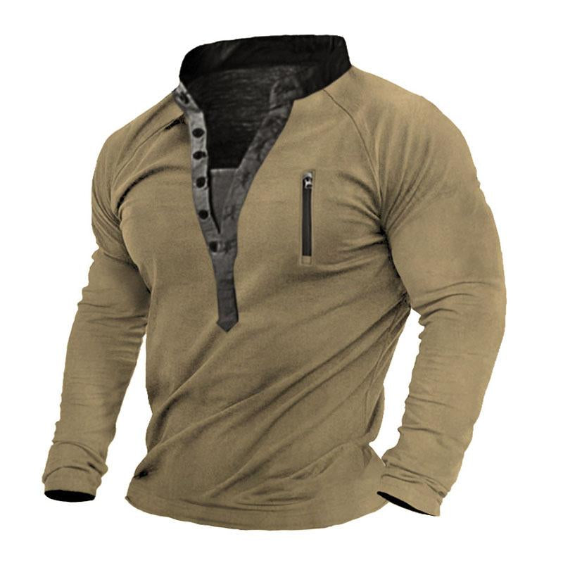 Men's Outdoor Tactical Long Sleeve Henley Shirt 47456150M