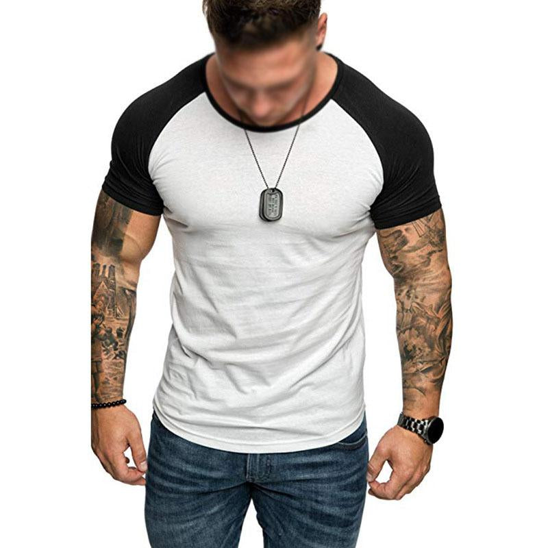 Men's Casual Color Contrasting Raglan Sleeve T-Shirt 94645084M