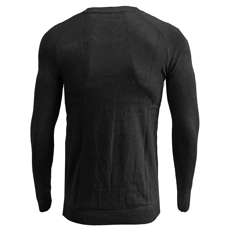 Men's V-neck Solid Color Long-sleeved Bottoming Sweater 63145018X