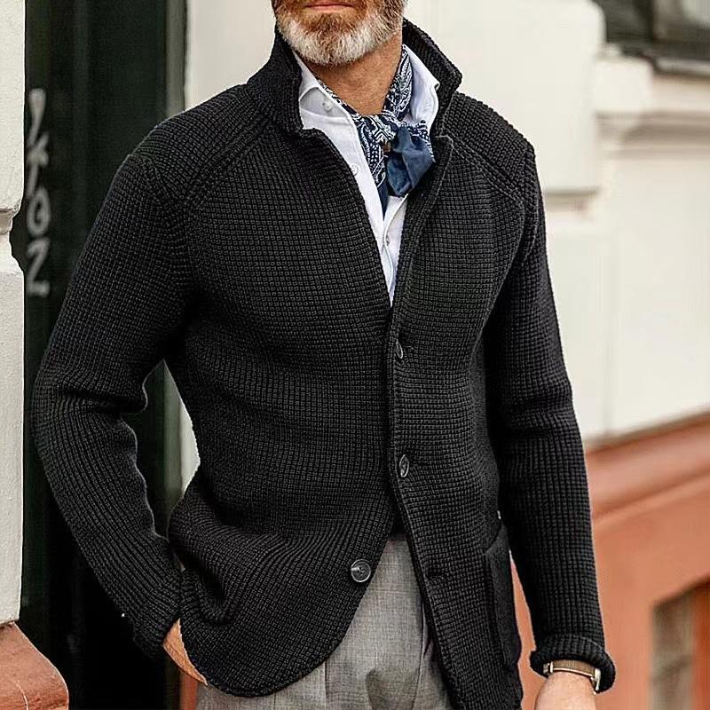 【Spedizione in 24 ore】Blazer casual da uomo in maglia con colletto alla coreana 65688948M