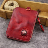 Vintage Handmade Cowhide Wallet 65218738M Red Wallet