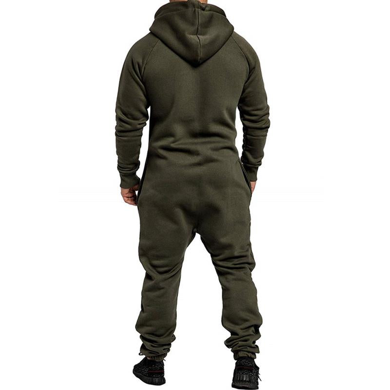 Men's Casual Solid Color Hooded Jumpsuit 53093178Y