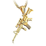 Submachine Gun Pendant Necklace 00268572M Gold Necklace