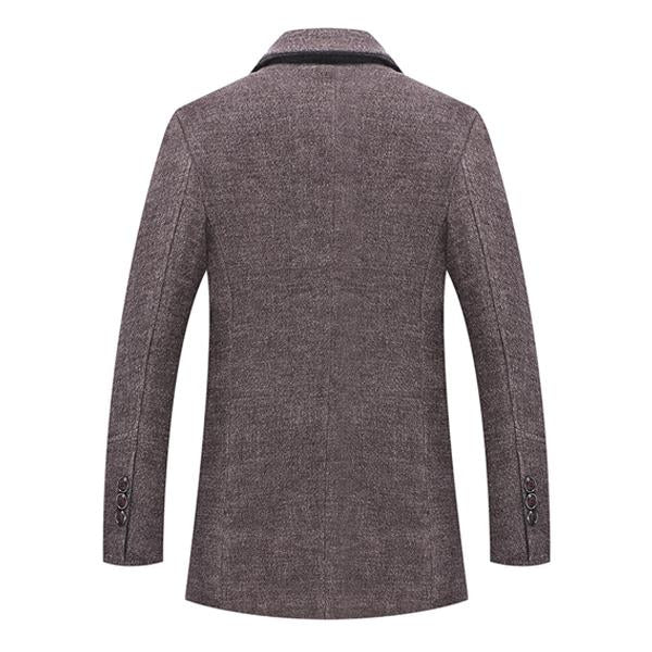 Men's Lapel Padded Scarf Woolen Coat 28461535M