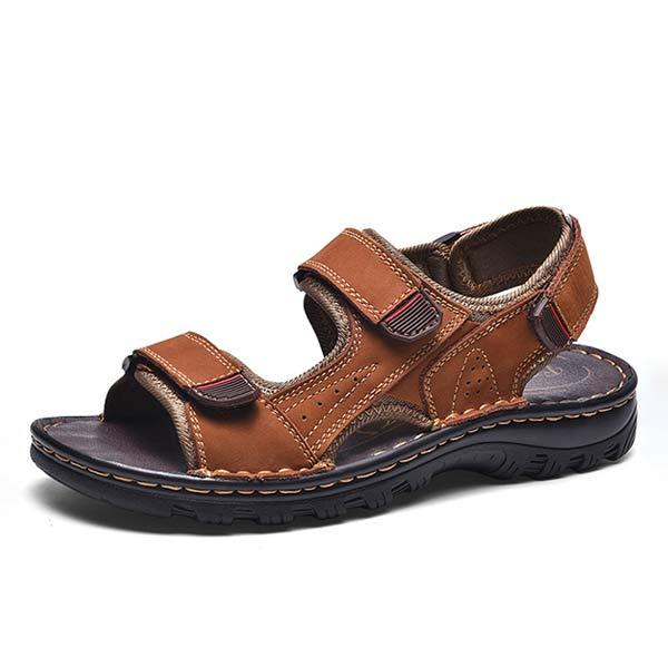 Mens Hand Sewn Casual Sandals 19087941 Brown / 6 Shoes