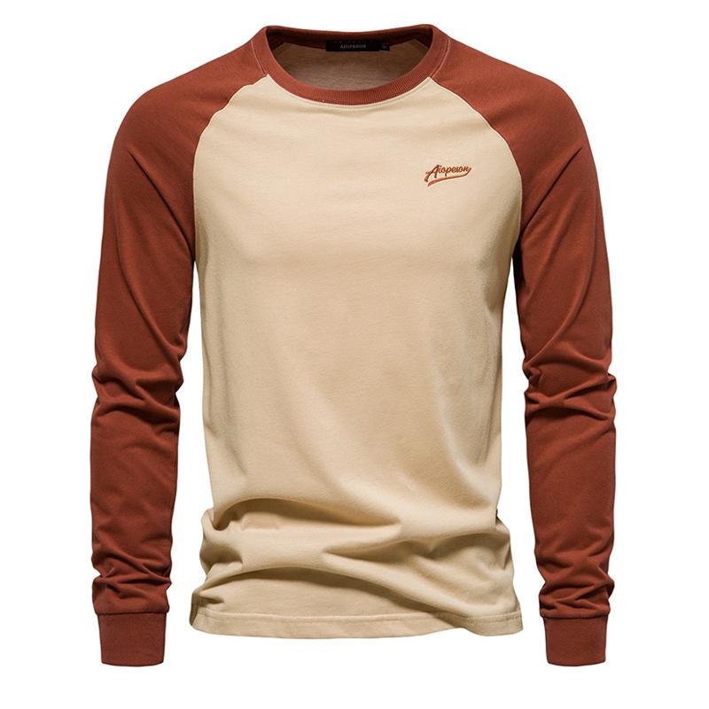 Men's Long Sleeve Stitching Casual T-Shirt 12210693X