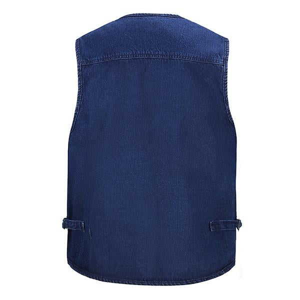 Mens Outdoor Multi-Pocket Denim Vest 86805402M Vests