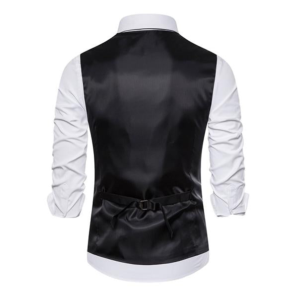 Men's Casual V-Neck Plaid Suit Vest 97343336M