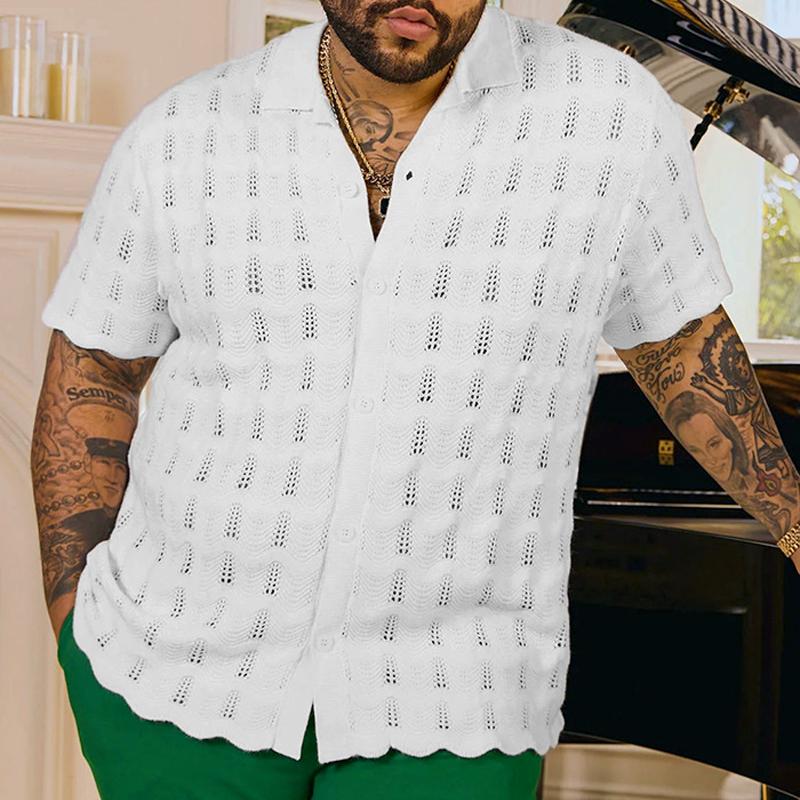 Pull-over ample à manches courtes en tricot vintage pour hommes 54114296Y