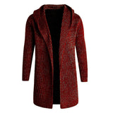 Men's Retro Hooded Mid-length Knitted Coat 09439300X