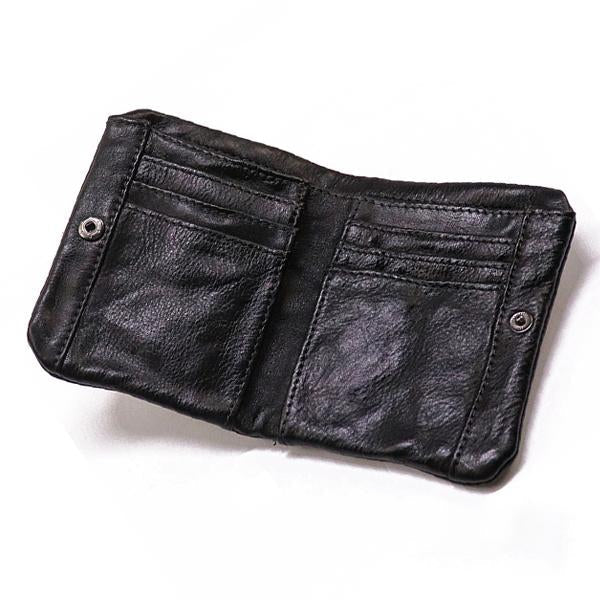 Vintage Handmade Cowhide Wallet 88058245M Black Wallet