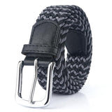 Mens 3.4Cm Woven Elastic Elastic Belt Black And Grey / 105Cm Belts