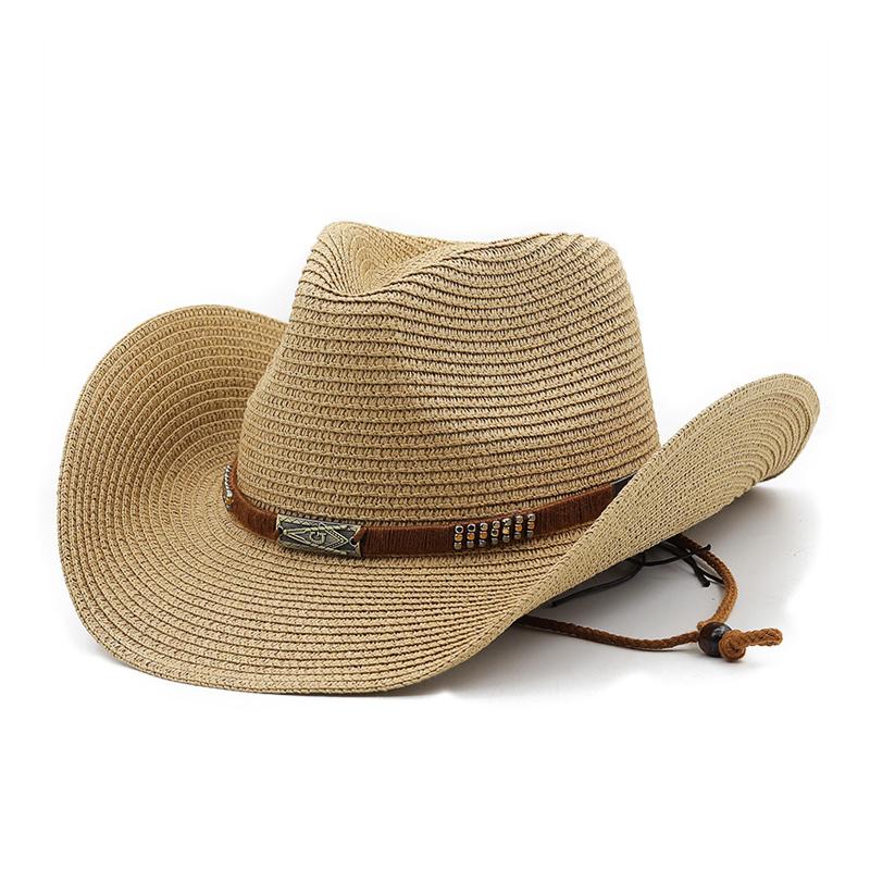 Men's Vintage Belt Visor Western Cowboy Hat 61457836Y