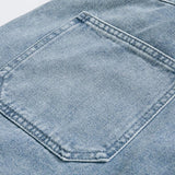 Men's Loose Multi-Pocket Cargo Style Washed Denim Shorts 89085162Z