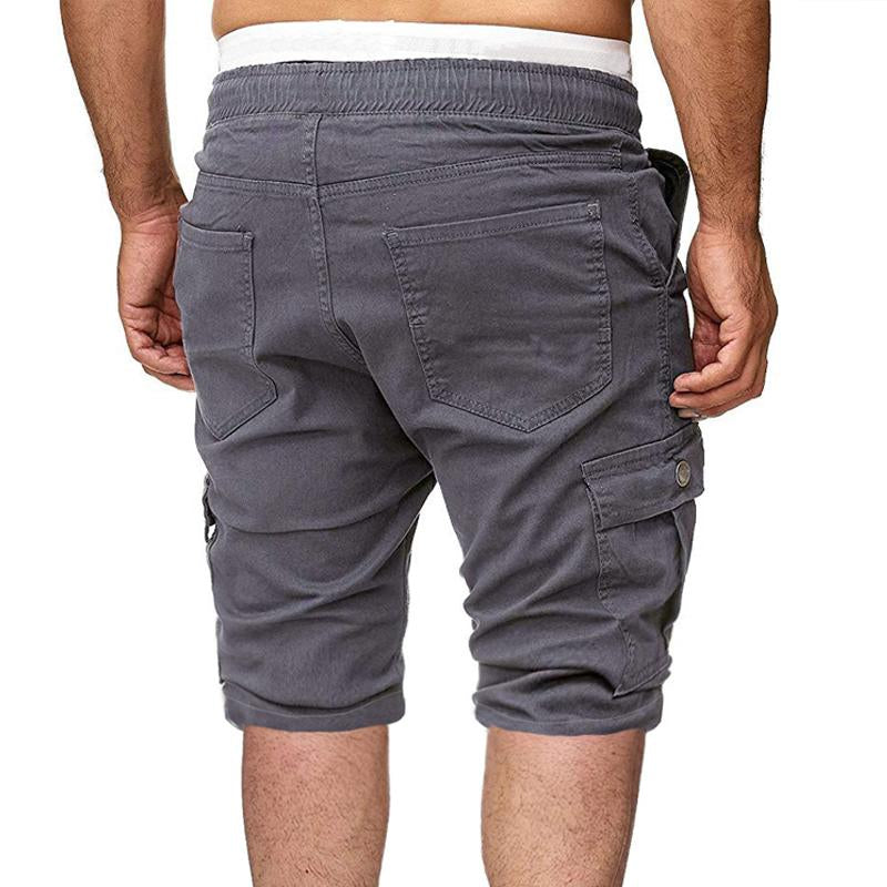 Men's Casual Solid Color Multi-Pocket Cargo Shorts 00130525Y