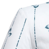 Men's One Button Leaf Stripe Print Casual Blazer 84301196M